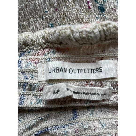 Urban Outfitters Strapless Smocked Jumpsuit Romper Halter Women’s S Beige - Picture 9 of 10